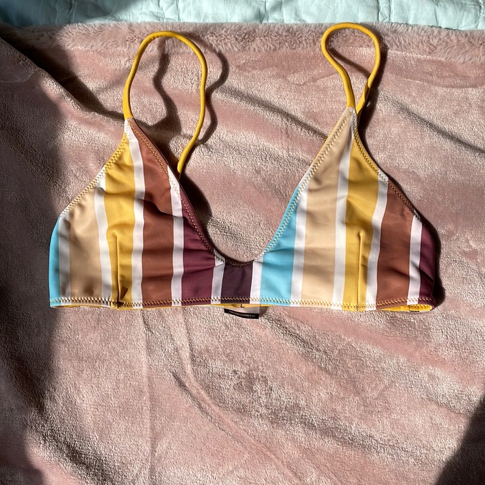 NWOT BOGO Sunday Retro Stripe Swim Top